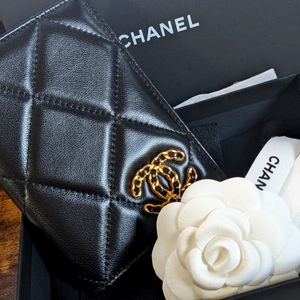 CHANEL 23A Passport Holder Black